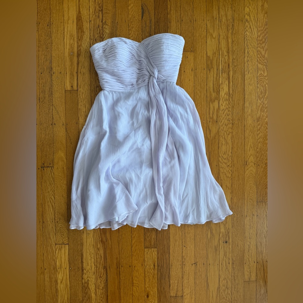 Lavender Chiffon Strapless Dress midi